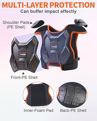 Miniatura 42 de StarknightMT - Equipo de protección de motocross para niños y niñas, equipo de protección para montar en motocicleta, traje de motocross, protector