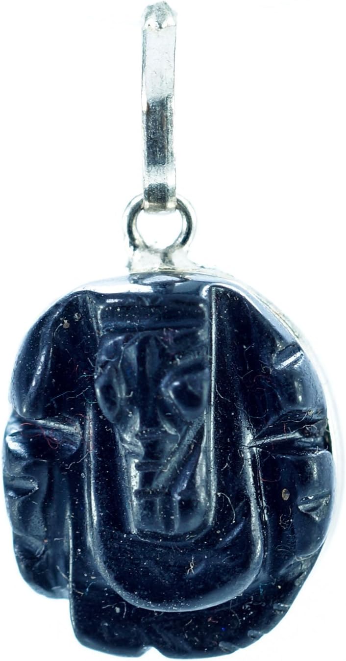 SS Gems And RudrakshaBuy Black Stone German Sliver Pendant Ganesha (4.16 Grams), Black Gemstone Ganesh Locket Price