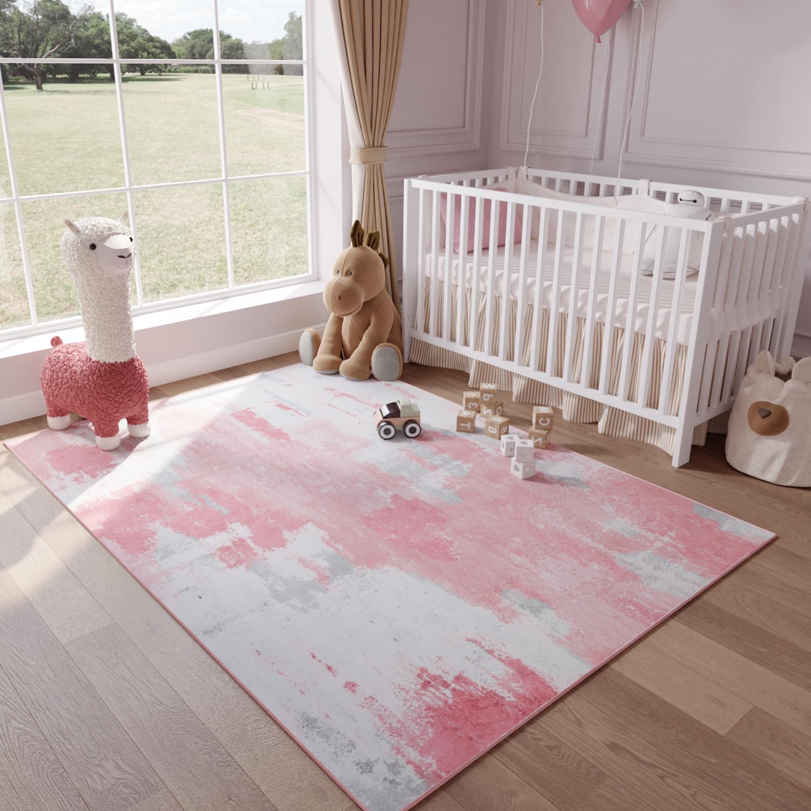 Kelarea 5x7 Pink Nursery Rug