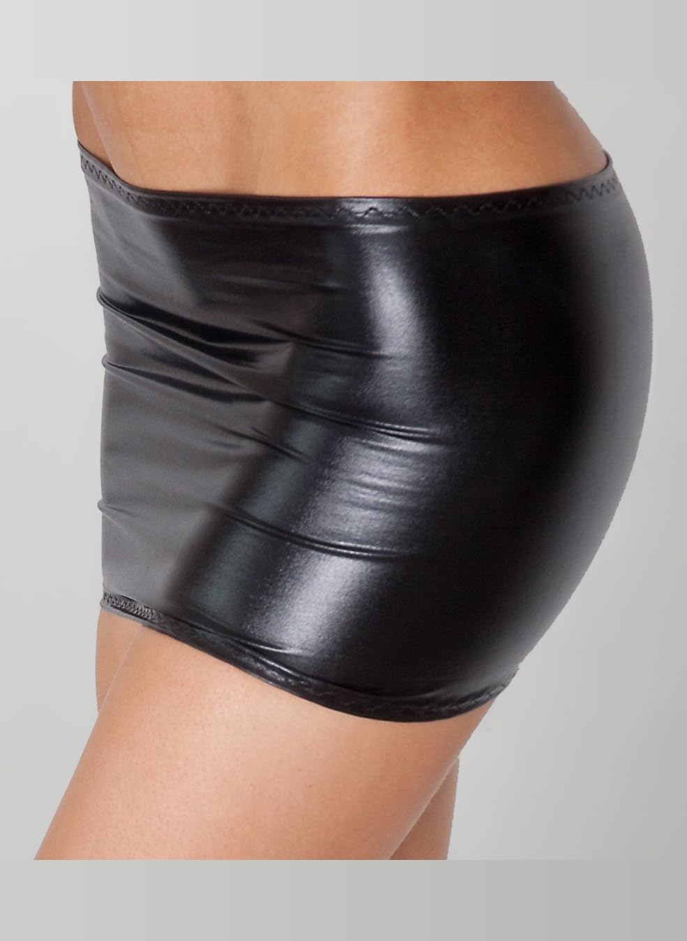 fantasystore Black Wet Look Micro Mini Skirt (9-10 Inch Length)