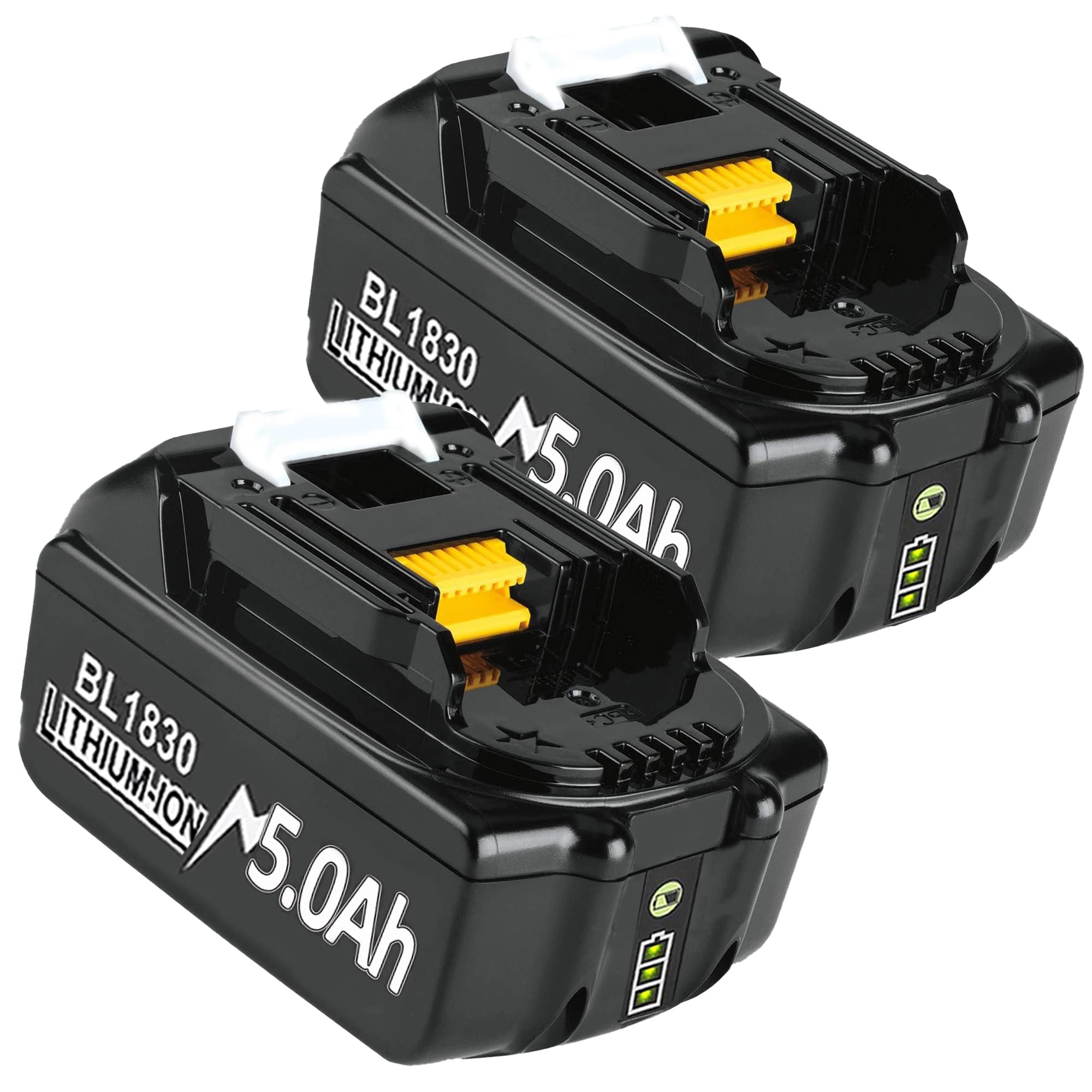 2X 5000mAh Replacement for Makita 18V Battery Compatible with BL1830 18V Batteries BL1850 BL1850B BL1860B BL1860 BL1830B BL1840 BL1820 BL1815 BL1835 BL1845 with LED Indicator — image 1