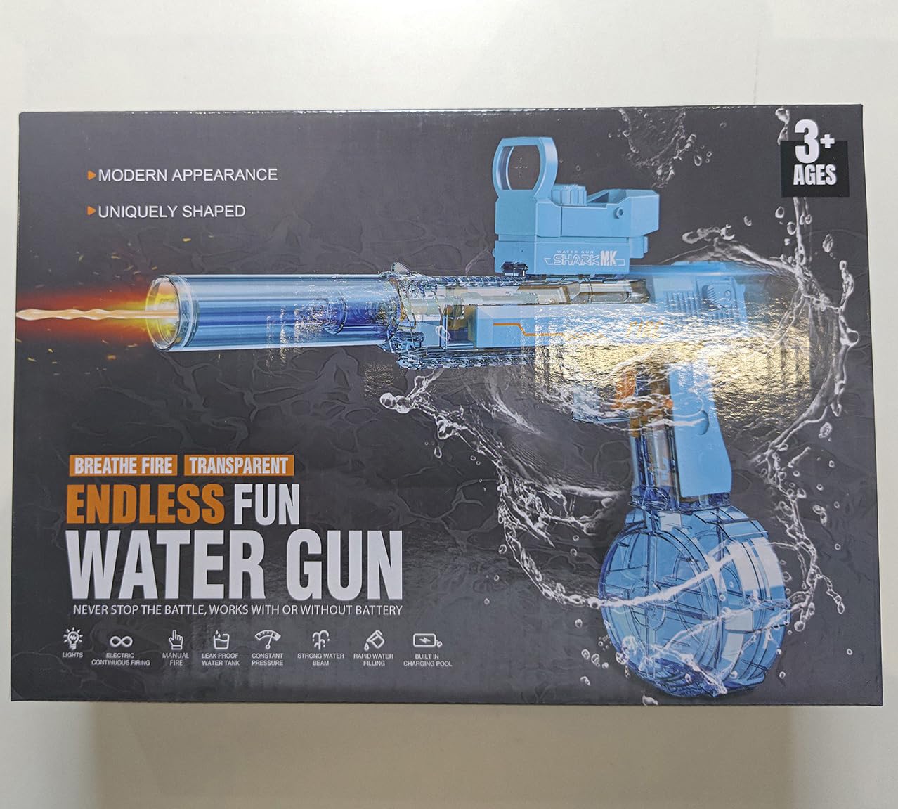 Pistola Ad Acqua Elettrica Con Luci Led Per Bambini E Adulti | Fucile Ad Acqua Automatico A Lunga Gittata, Giocattoli Da Esterno E Da Spiaggia, Regali Per Ragazzi Ragazze (Eagle 2 Pezzi)