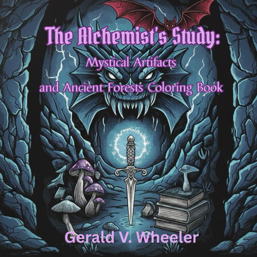 The Alchemist's Study: Mystical Artifacts and Ancient Forests Colouring Book