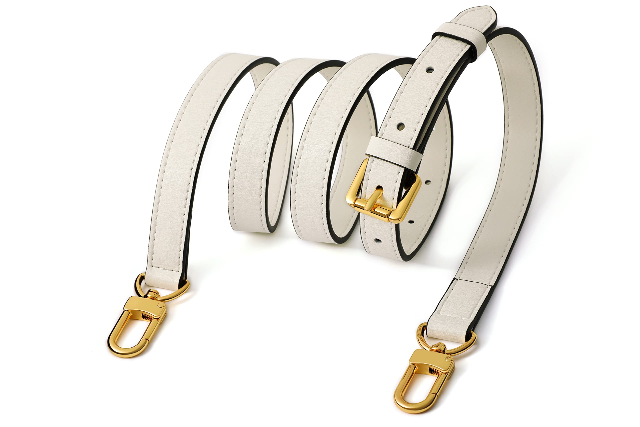 GOXTECH Vachetta Leather Adjustable Crossbody Strap for ? women's crossbody handbags ?White?