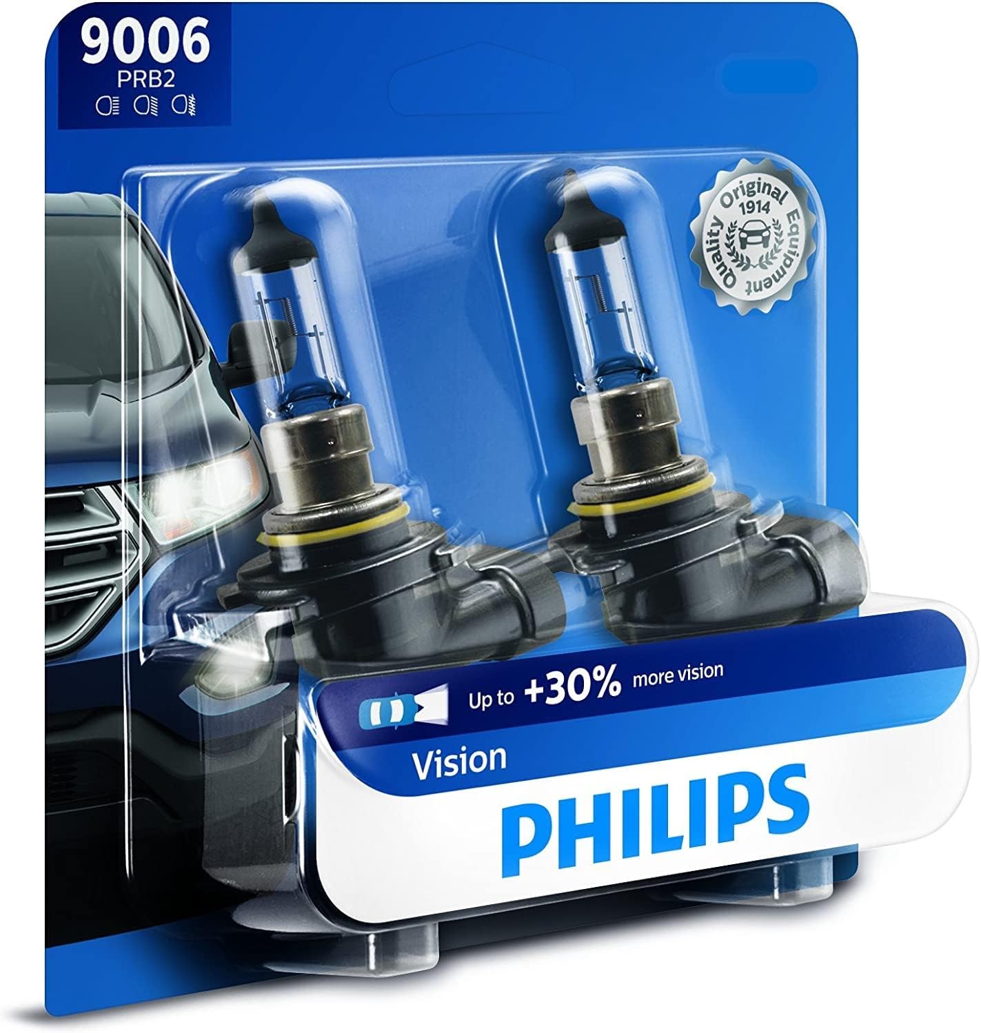 9006 Vision Upgrade Headlight Bulb With Up To 30% More Vision, 2 Pack