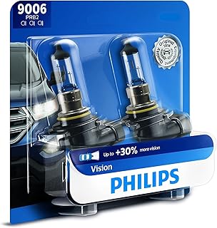 Philips 9006 Vision Upgrade Headlight Bulb with up to 30% More Vision, 2 Pack Cool White