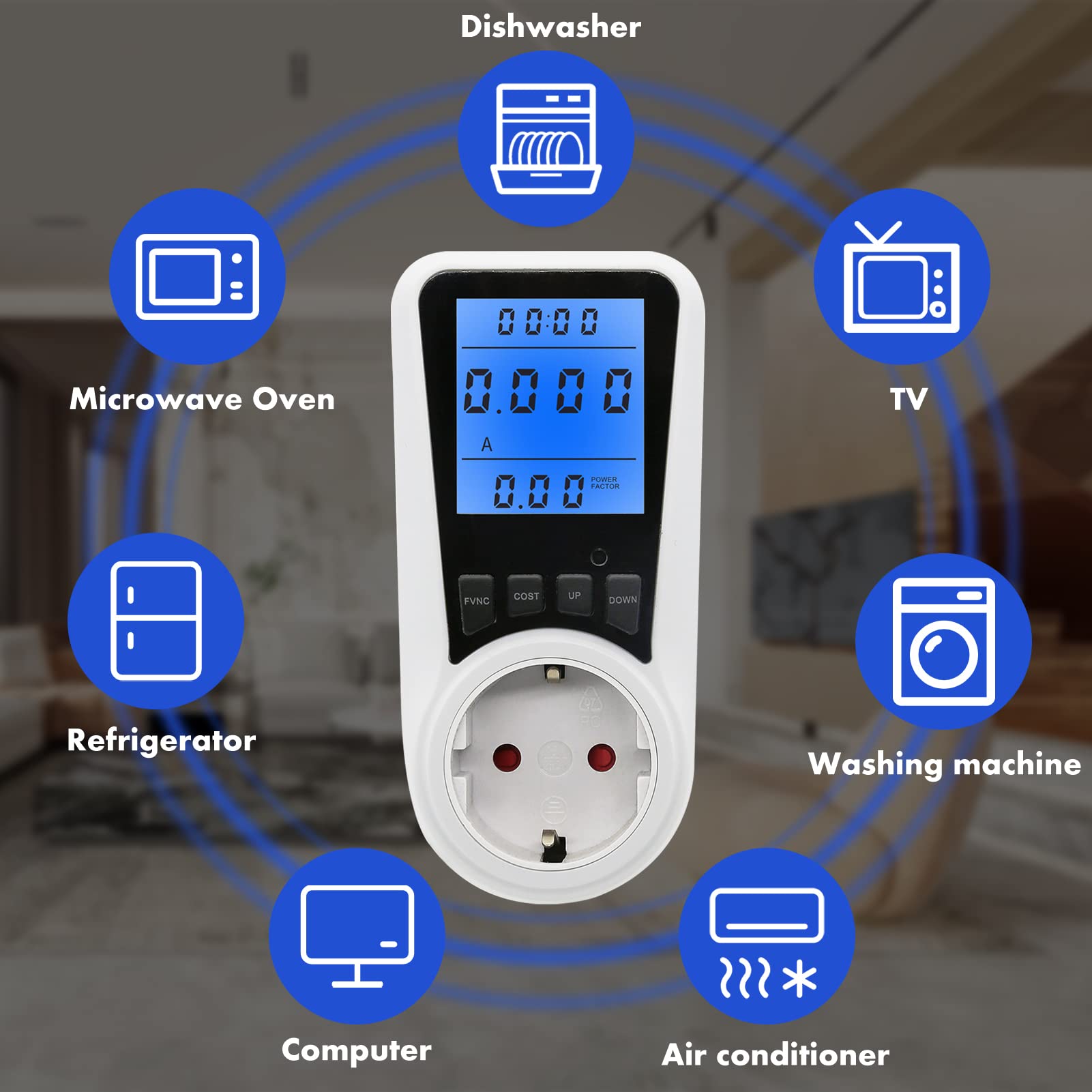 Contatore Del Consumo Di Energia Elettrica, Contatore Elettrico Per Presa Contatore Dei Costi Energetici Contatore Dei Costi Dellenergia Elettrica Contatore Elettrico Presa Con Display Digitale 88108031 - Foto 6