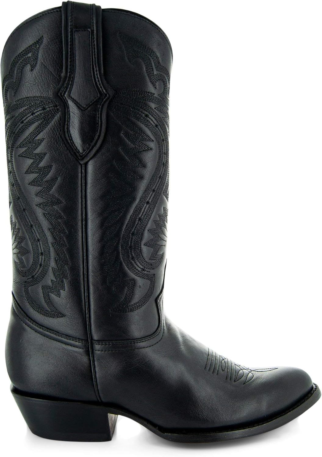 Soto Boots Mens Classic Round Toe Cowboy Boots H7001 9.5 Black