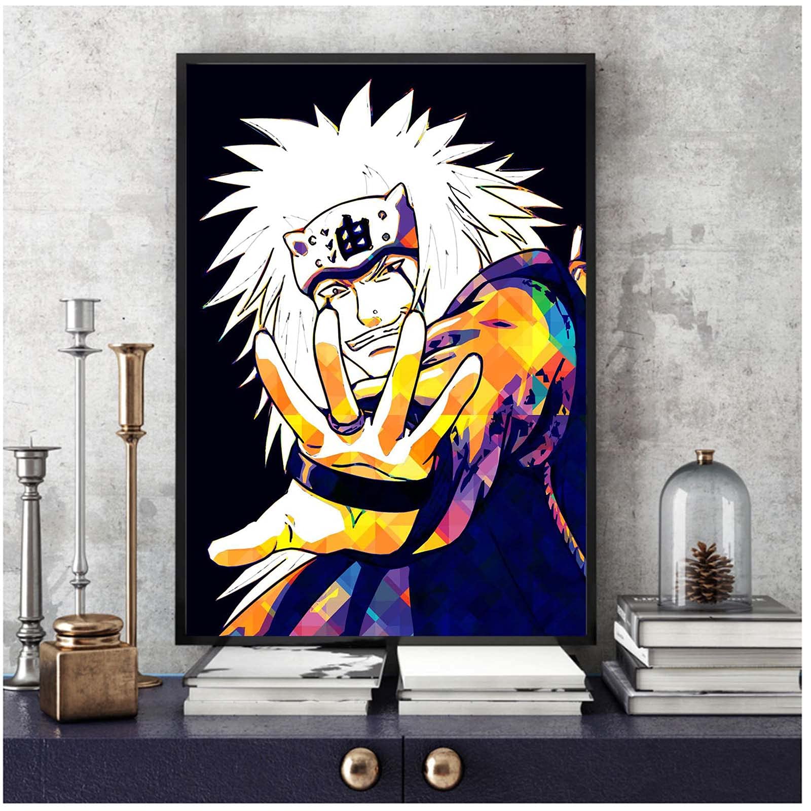 Amazon.co.jp: 自来也アニメポスター、ナルトHdキャンバス壁画