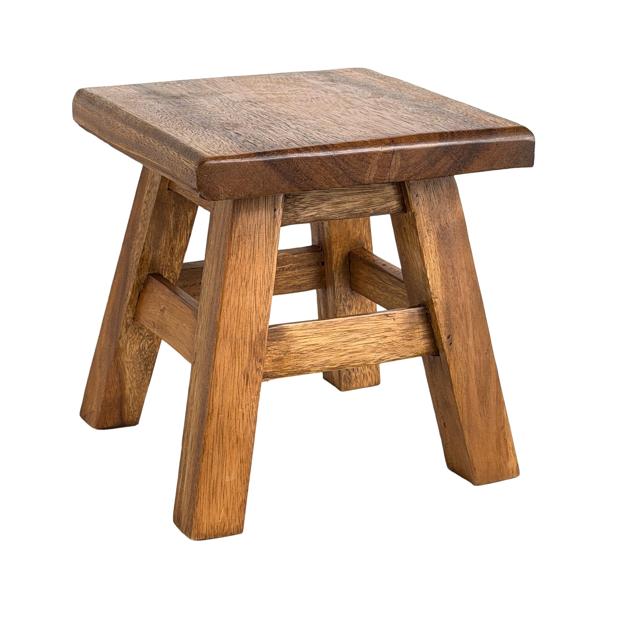 Crafty Artisan® handmade sqaure small wooden milking stool muti-use, step stool, plant pot stand, kids stool, etc