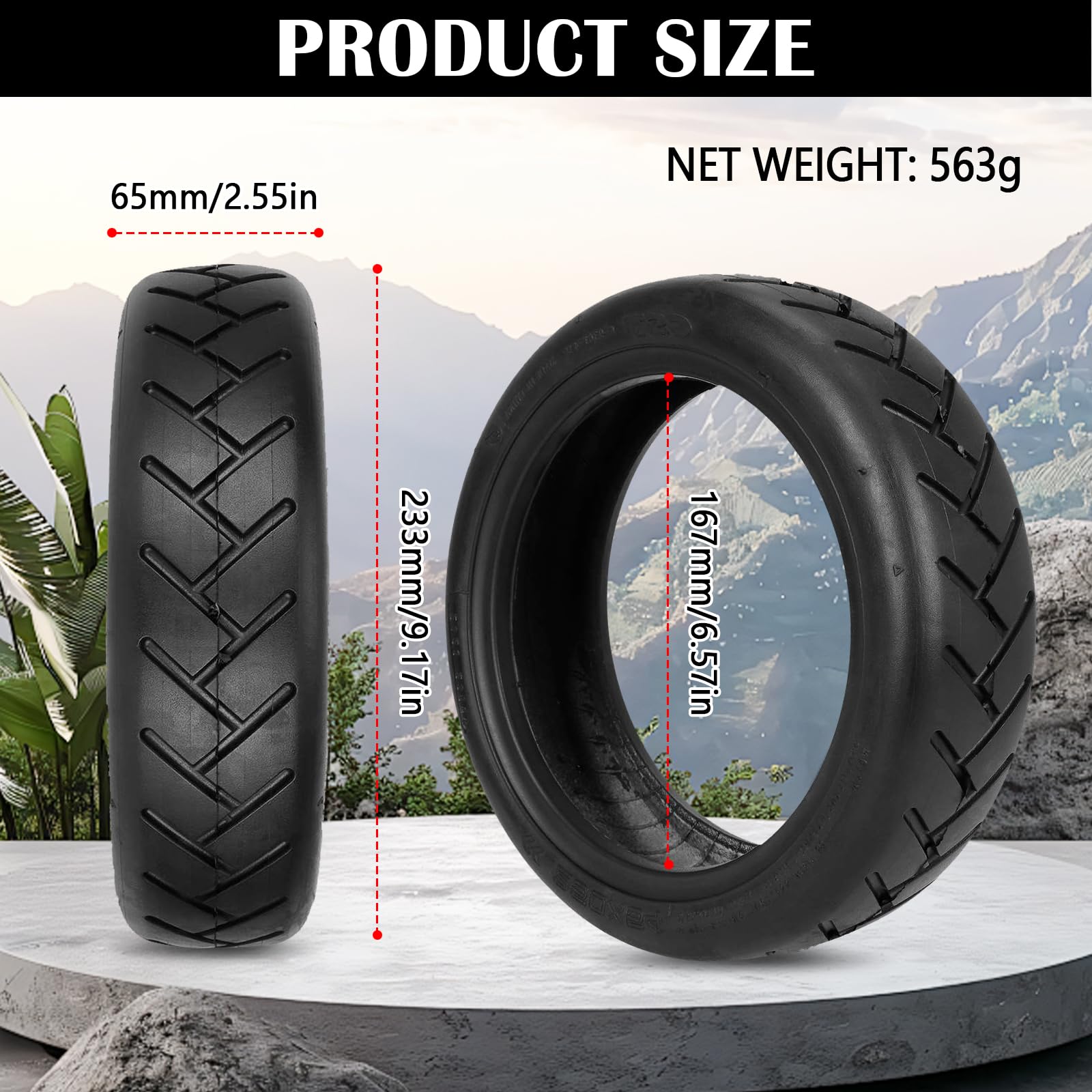 2 Pezzi 250 * 54 Pneumatico Tubeless da 10 Pollici per Xiaomi 4Pro/4Lite Monopattino Elettrico, Pneumatici Tubeless Ispessiti Antideflagranti Ruote di Ricambio per Mi4 Pro Scooter Elettrico