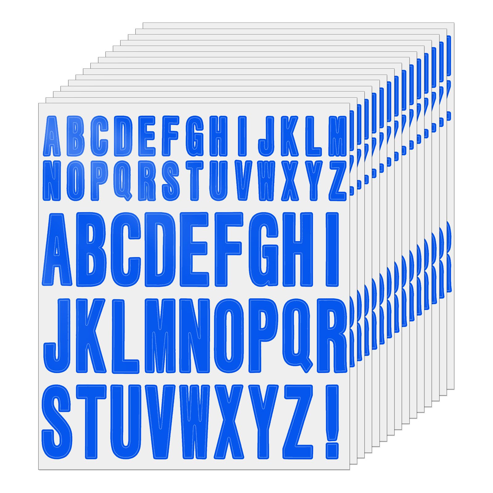 FINDAT 30 Sheets 1560 PCS Blue Letter Stickers 25 mm 45 mm Vinyl