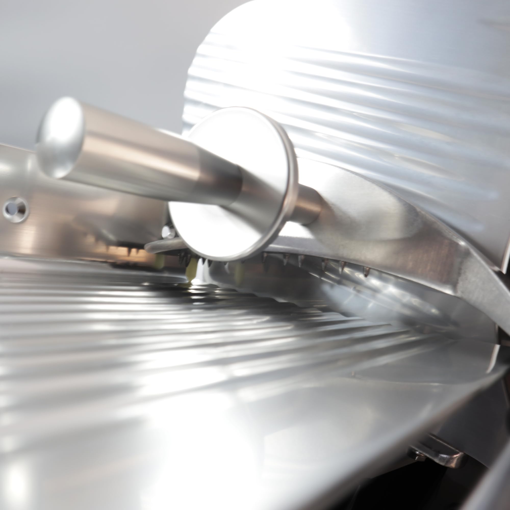 Premium Schinkenschneider 250 mm - Dicke verstellbar 0-15 mm - Elegantes schwarzes Design - Hohe Leistung und Robustheit