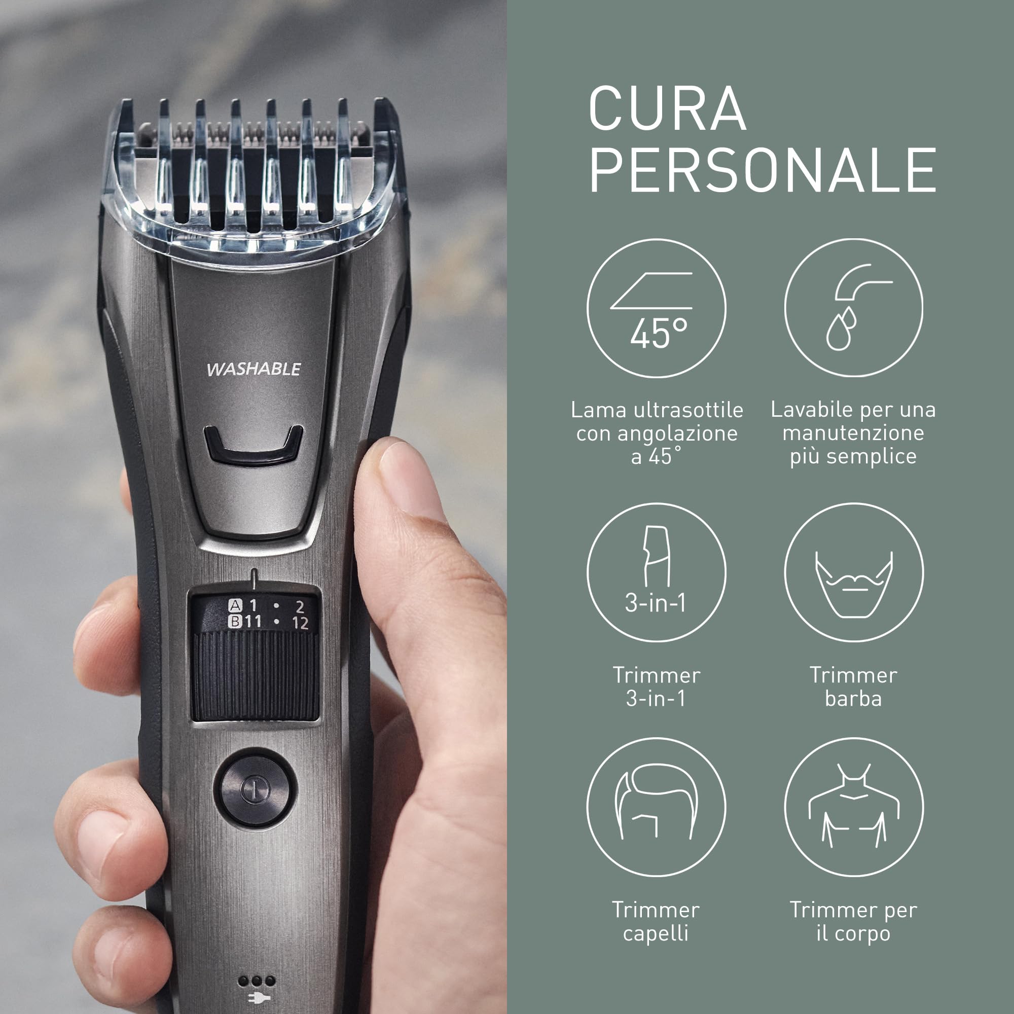 Panasonic WER9605Y - Testina di Ricambio, accessori per ER-GC50, ER-GC70, ER-GB61, ER-GC50, ER-GB80, ER-GB60, ER-GB62, interni lama originali