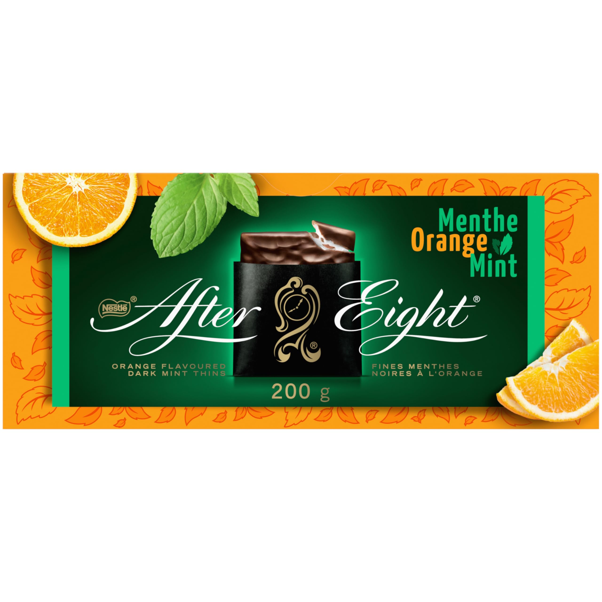 Nestle After Eight Orange Flavoured Dark Mint Thins 7.05oz. (Imported From Canada)