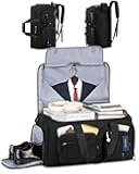 Convertible Garment Bags for Travel, 45L Garment Duffle bag for Hanging Clothes, 3 in 1 Suit Travel Bag for Business Trips with Shoulder Strap, Carry On Suit Luggage for Men Women, Black