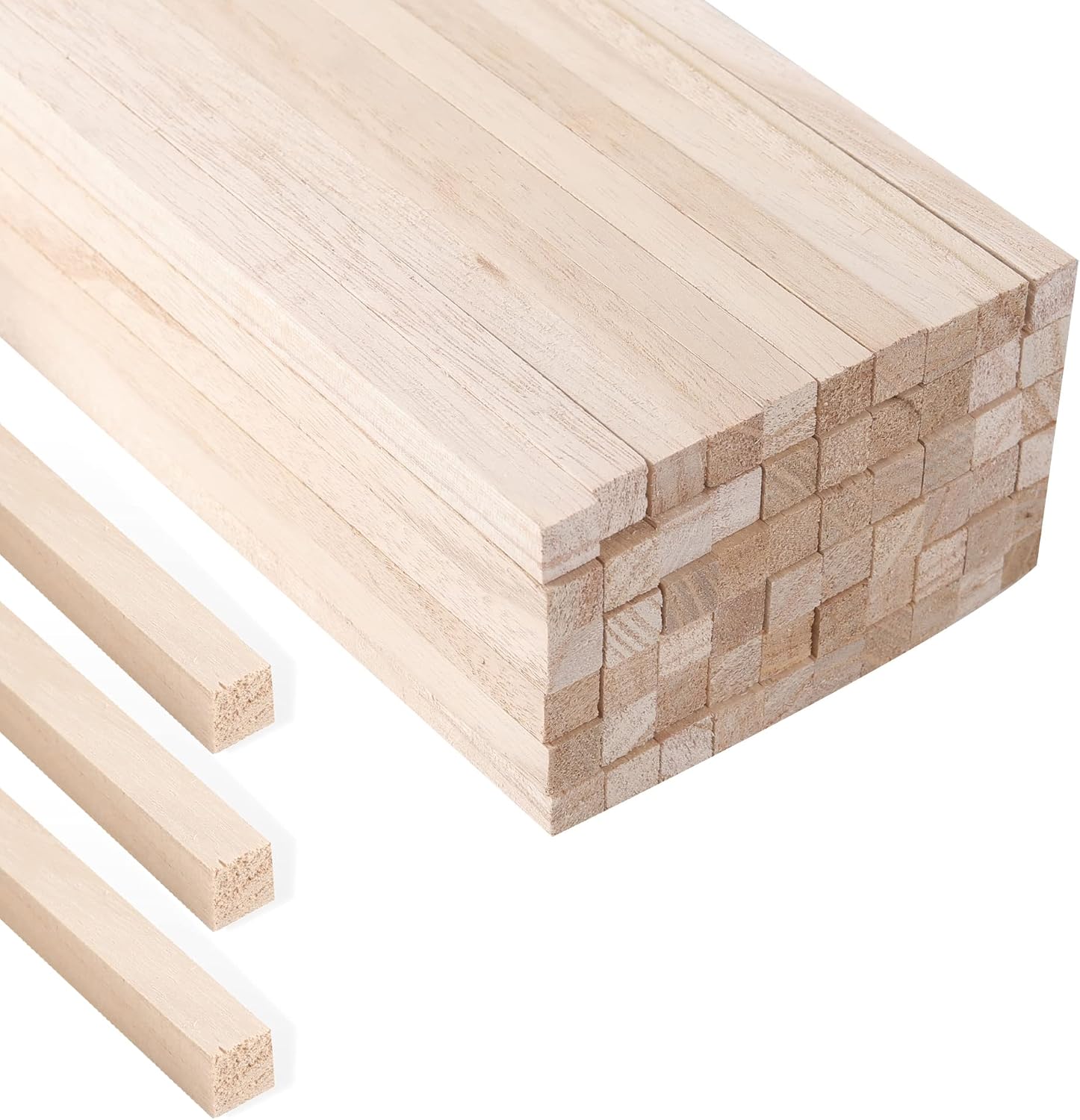 (60-Pack) 12” x 1/2” x 1/2” Square Wood Dowel Rods - Hardwood Square Sticks for DIY Projects - Smooth Paint-Ready Unfinished Dowel Rod Surface - Sturdy Wooden Dowels with Versatile Uses