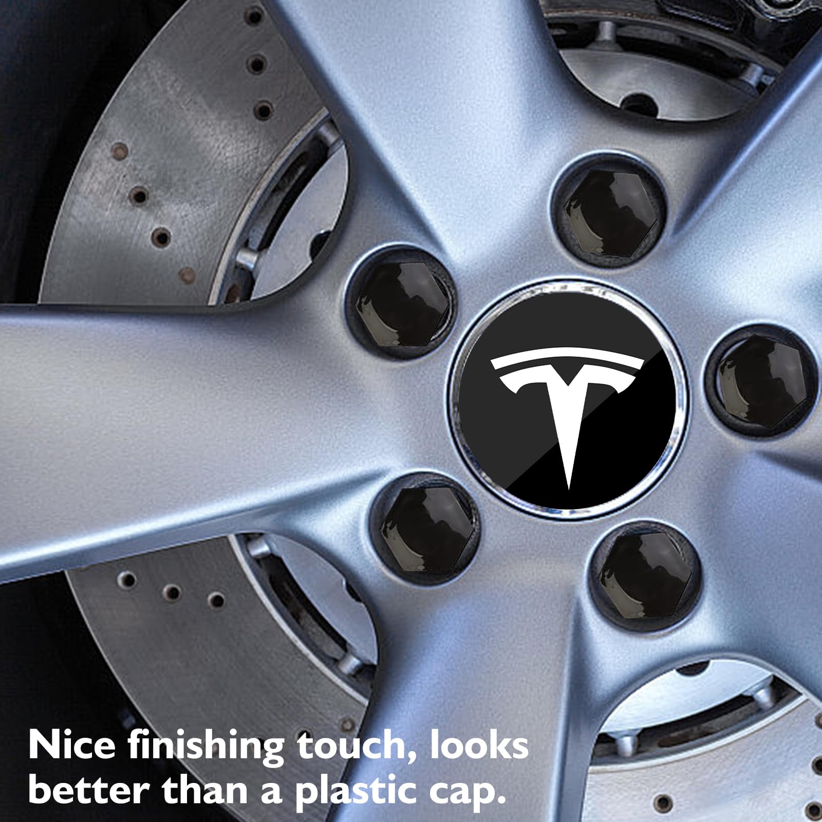 Kit d'enjoliveurs Tesla LEKEFETO Center pour Model 3 et Y, accessoires, écrous de roue avec logo Tesla