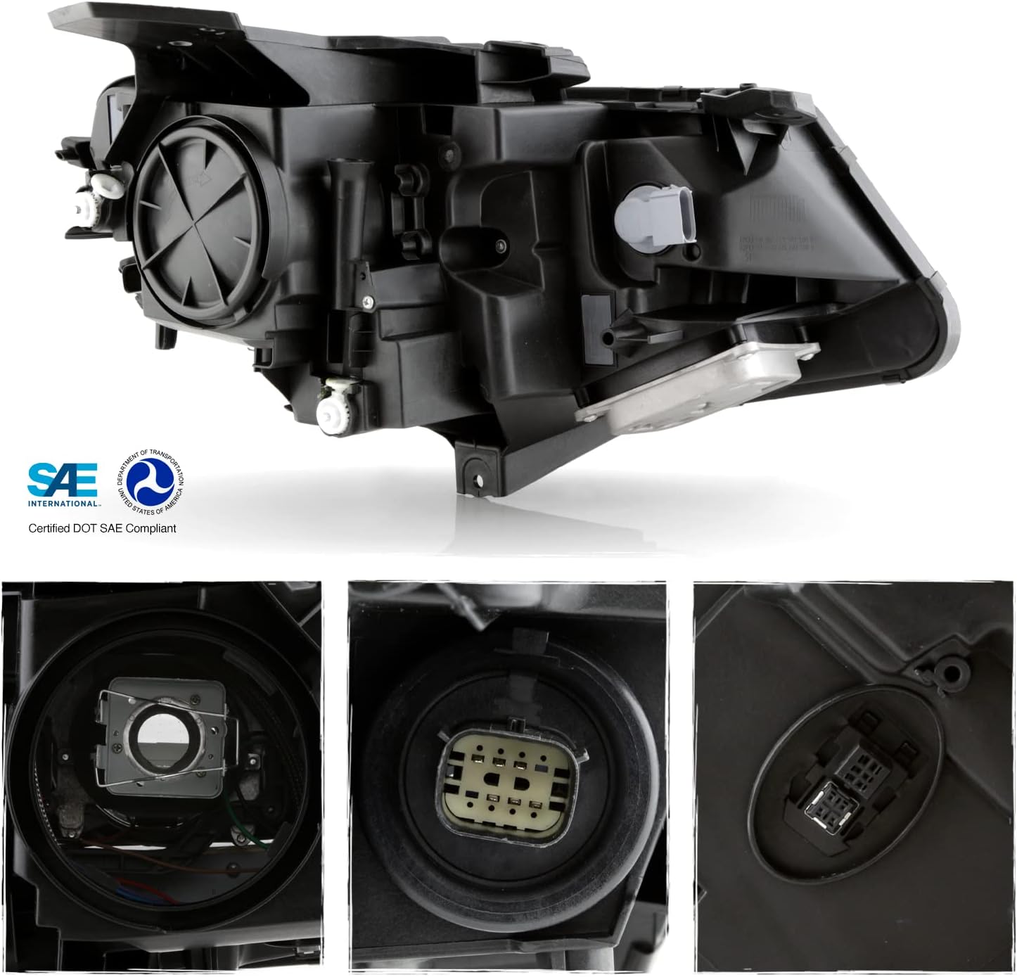 AKKON - Fit 2016-2018 Chevy Camaro 2019-2023 ZL1 [HID/Xenon] Black Projector Headlight Driver Left Side w/LED Tube Running Lamp