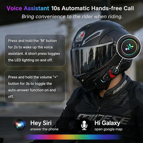 FEYA Motorcycle Helmet Speakers Super Long Battery Life Helmet Headset