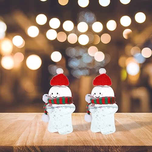 Miniatura 3 de Gadpiparty Botellas de agua transparentes, 3 juegos de botellas de plástico vacías con forma de hombre de jengibre de Navidad, tarros de dulces con