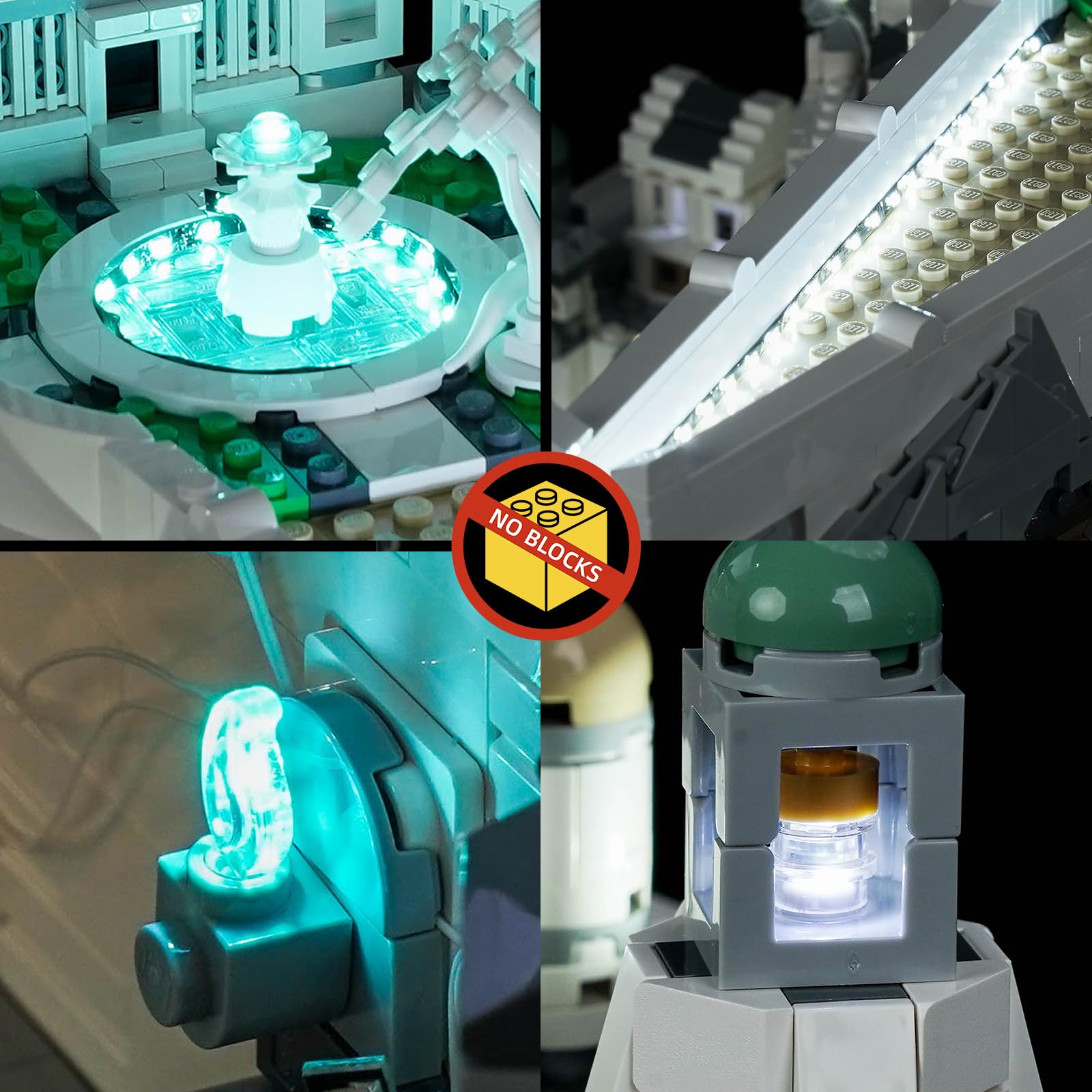 Set di luci a LED compatibile con Lego Minas Tirith 11377 (senza modello) | Set di illuminazione decorativa compatibile con Lego Minas Tirith, facile da montare, solo set di luci, modello non incluso