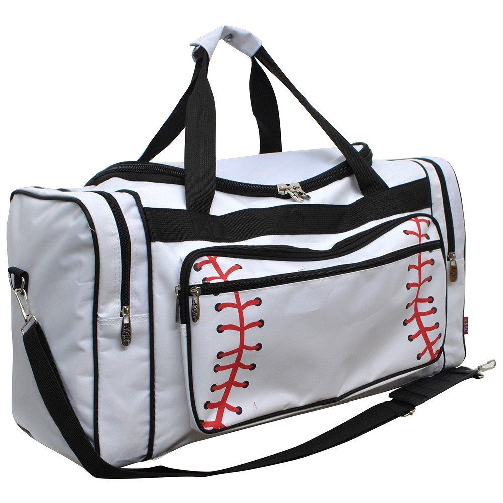 NGIL Canvas 23" inch Duffle Bag (Baseball White Print)