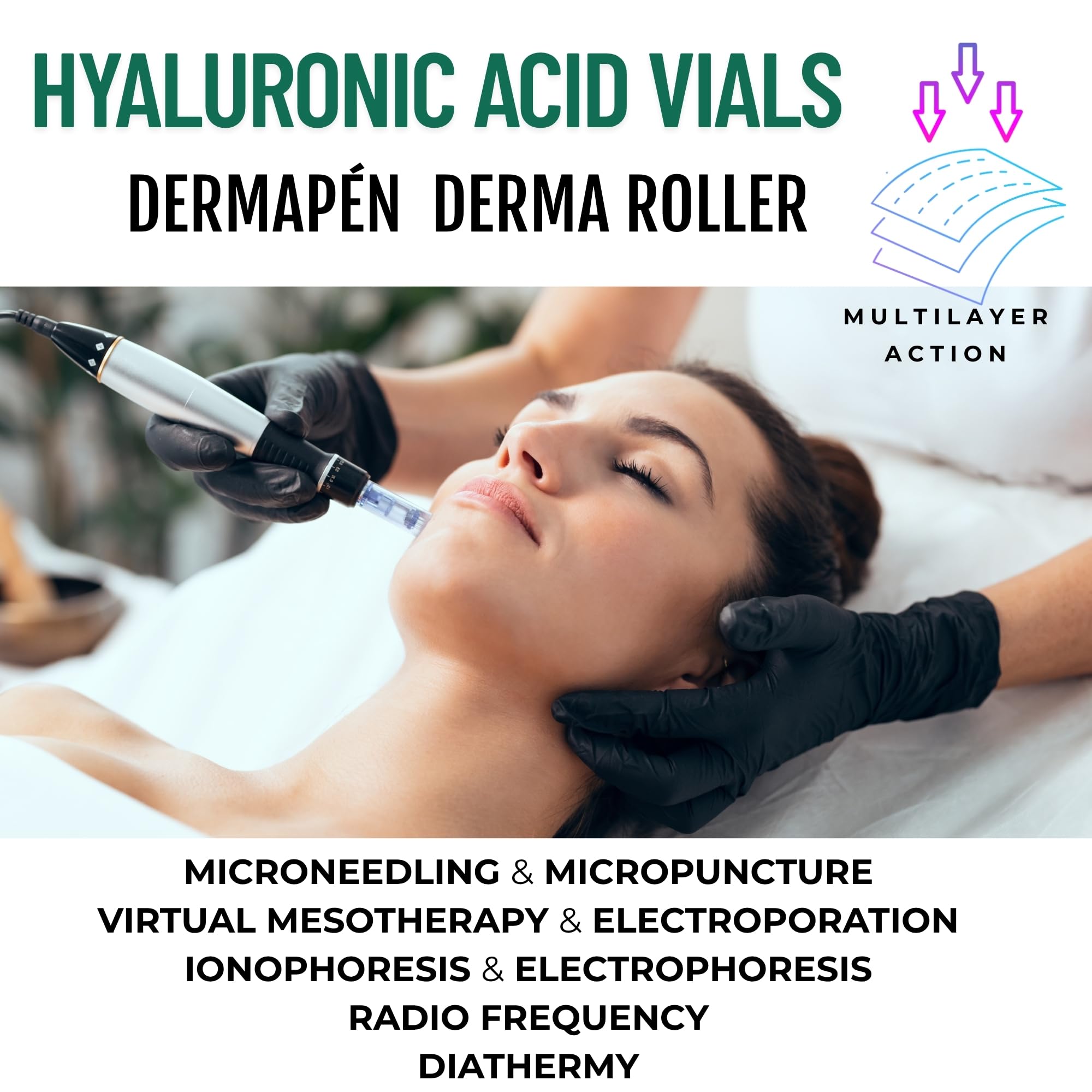 KFS triplo Siero Acido Ialuronico Viso 10 x 5ml – Effetto Lifting Immediato – Filler viso azione multilivello Antiage e Idratanti B5-B3. Microneedling, Dermapen derma roller | Non iniettabile | Effetto Lifting Immediato. Filler Viso Azione multilivello An