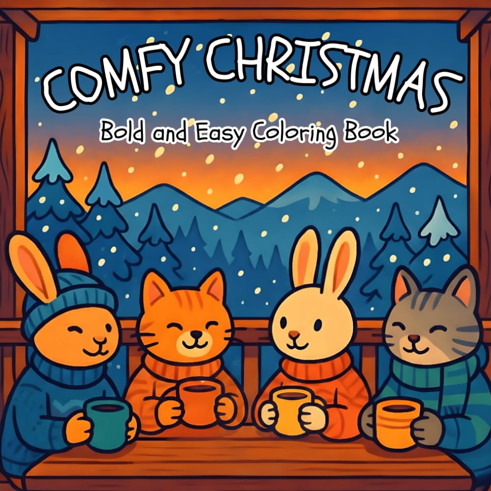 Comfy Christmas: Bold and Easy Coloring Book for Adults & Teens with Cozy Christmas Designs (Bold and Easy Coloring Books)