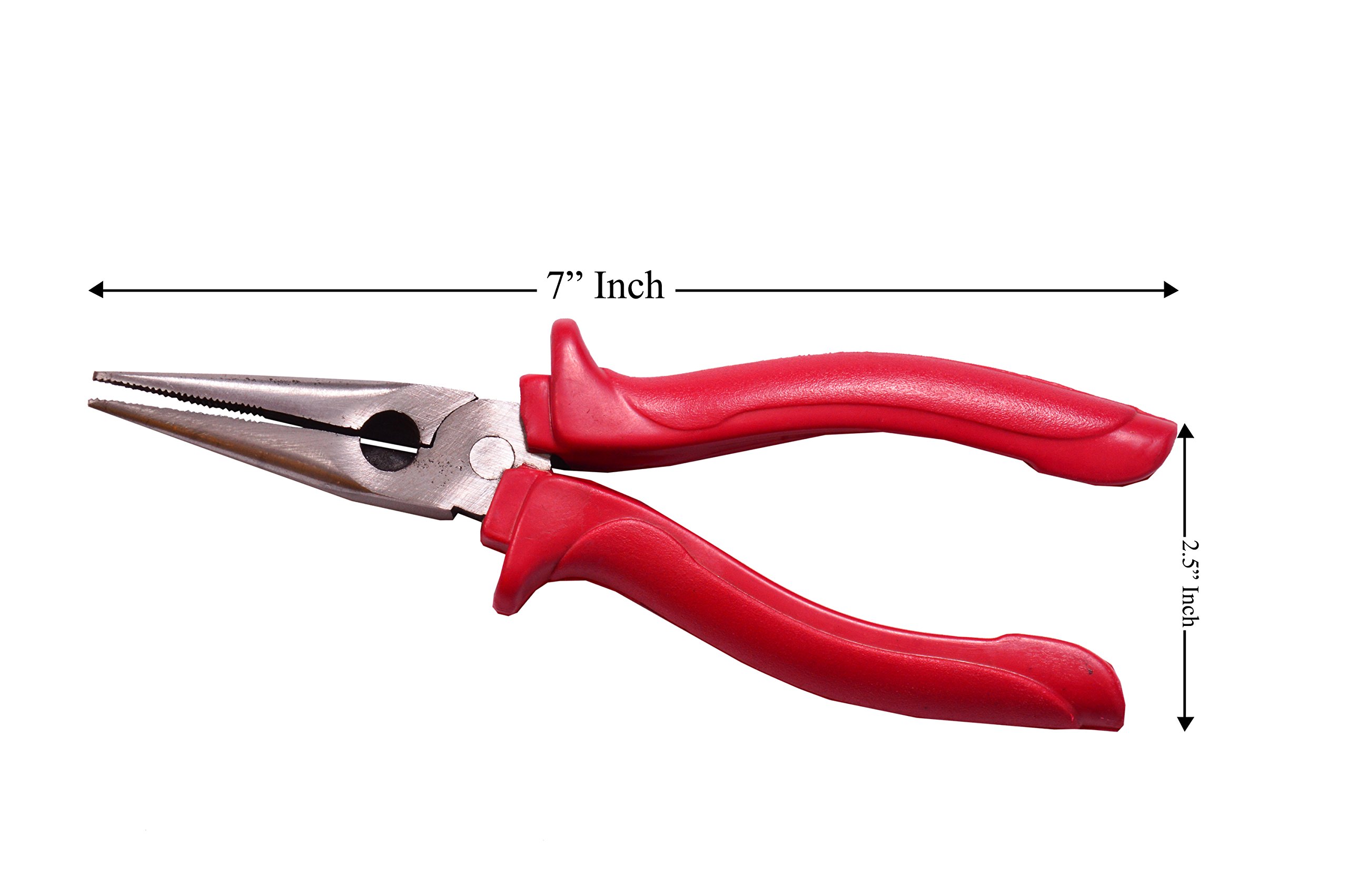 VISKO 255 7" Long Nose Plier | Cutting player | Cutting plier | Pliers | Pliers for Home | Player Tools | Combination plier | For electrical Work | Red Color | 1