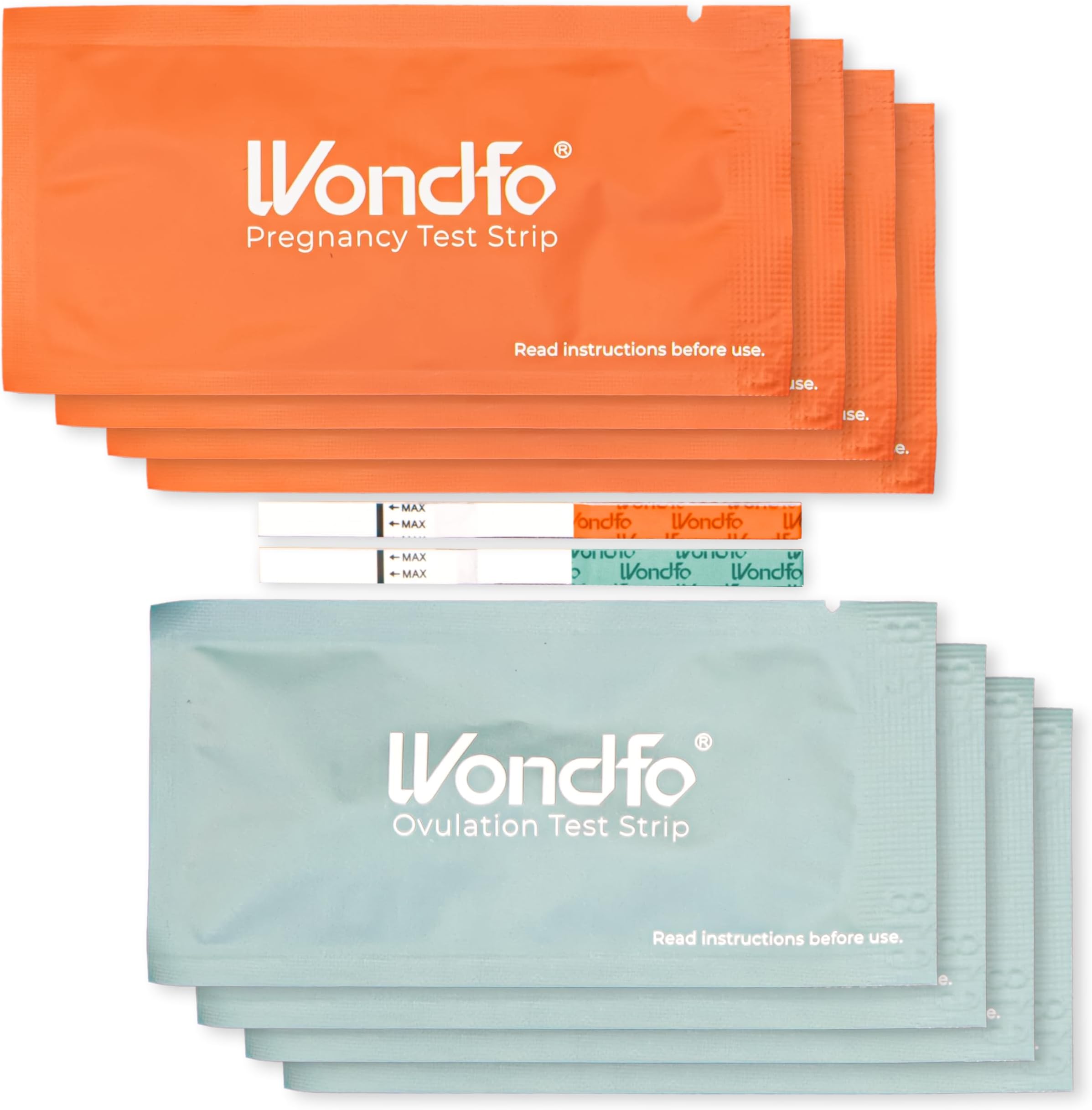 Wondfo 100 Ovulation Test Strips and 20 Pregnancy Test Strips Kit - Rapid Test Detection for Home Self-Checking Urine Test (100 LH + 20 HCG)