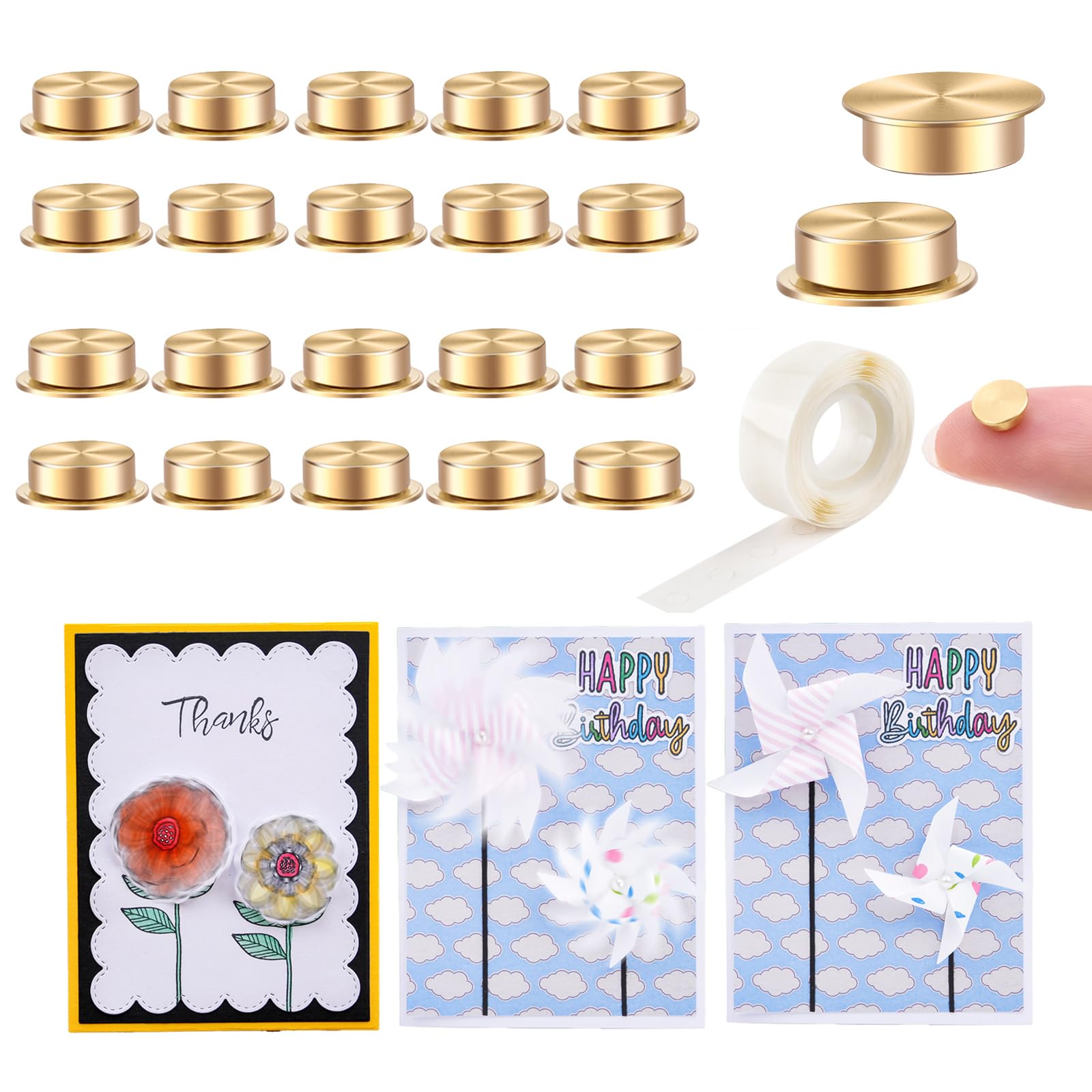 20Pcs Mini Metal Rotating Bearings for DIY Handmade Crafts Paper Cards Scrapbooking DIY Greeting Cards 360°Rotation Smooth Spin Mechanism Spinner for Jewelry Making Nail Decoration