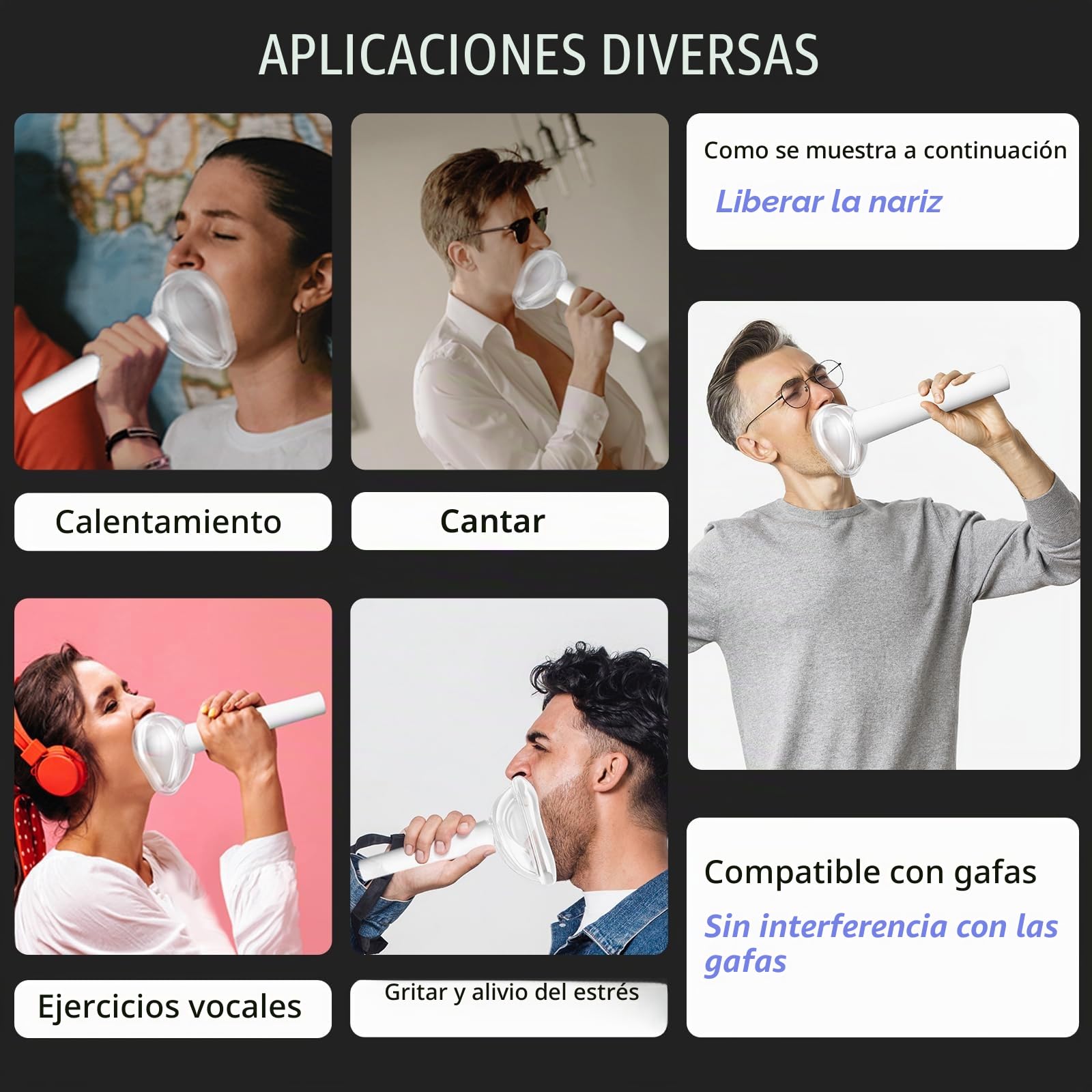 BXI Silenciador vocal de silicona de alta calidad para ejercicios vocales, alivio del estrés, calentamiento, jarrón de grito, gestión de la ira, máscara de aislamiento acústico portátil, suave,