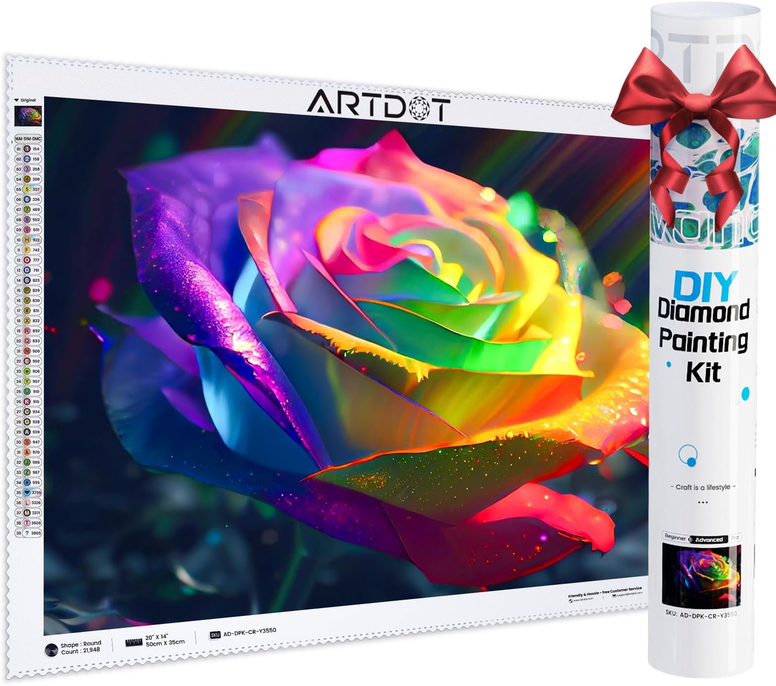 ARTDOT5D Diamond Art Kits for Adults, Licensed Full Drill Diamond Painting Kits for Home Wall Decor, Gifts for Women Men Mom(13.8x19.7 Inches)