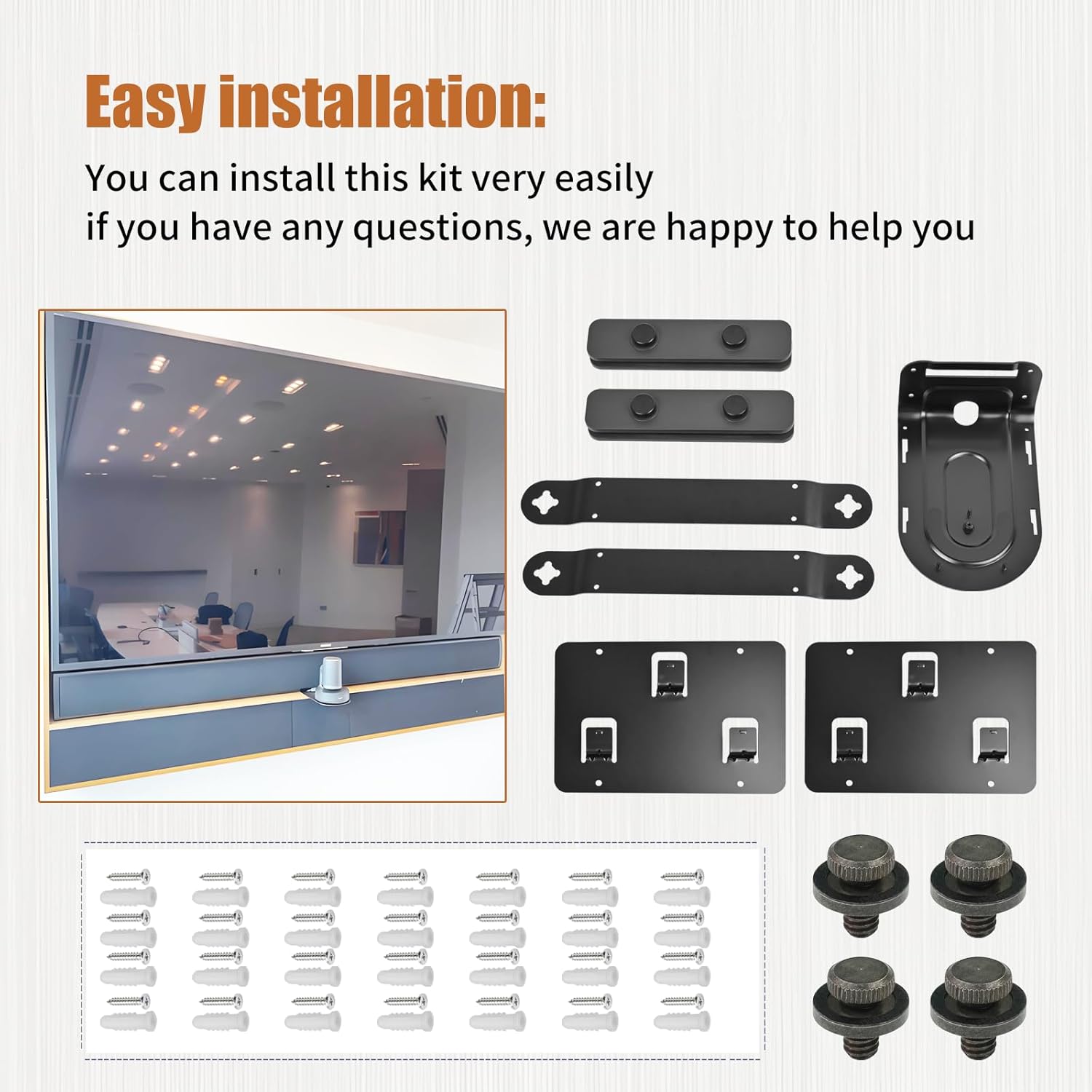 939-001644 Mounting Kit Compatible with Logitech Rally and Rally Plus System,Video conferencing mounting kit,Bracket/Mount Kit for Speakers, Cameras, Table Hub, and Display Hub in Rally System