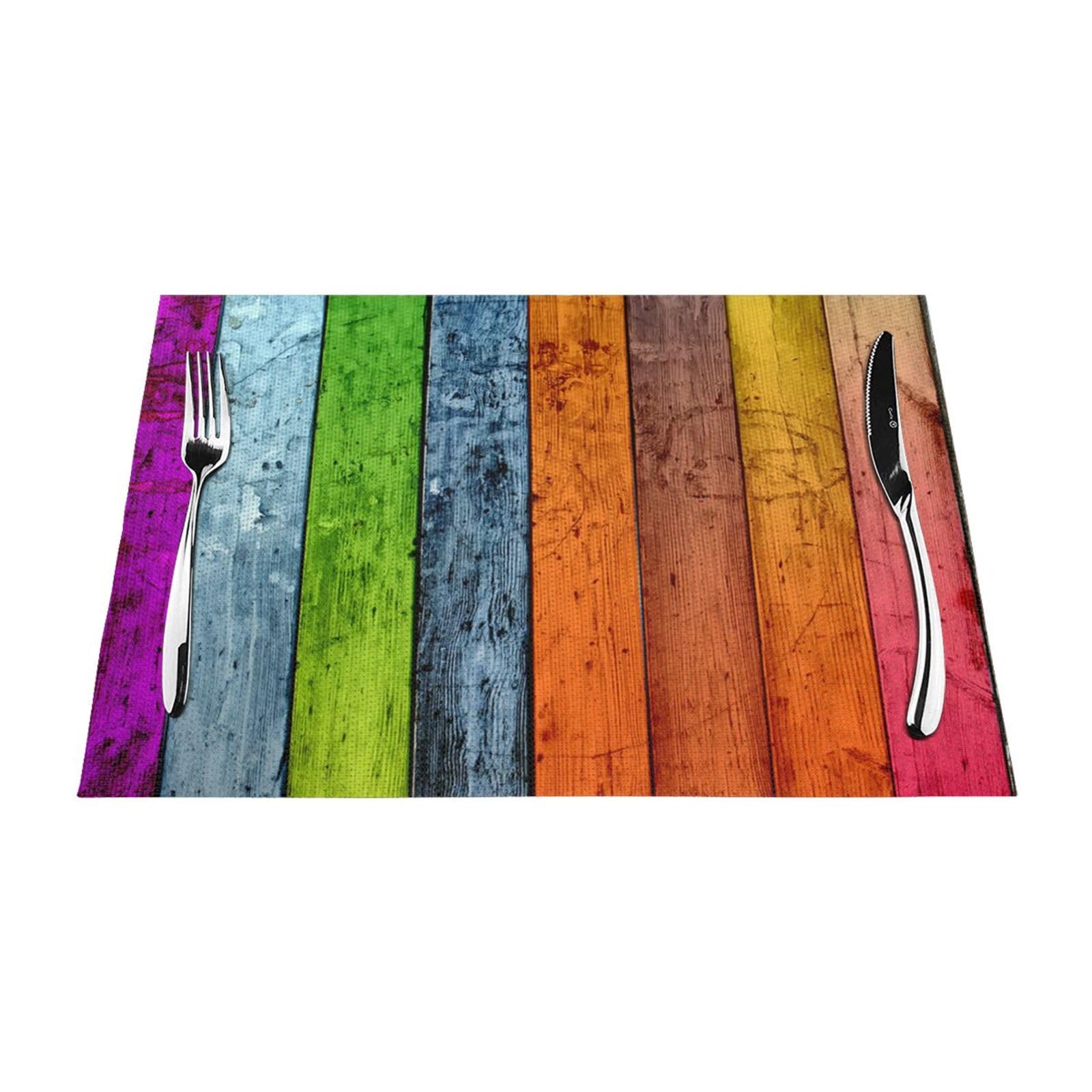 Set de table antidérapant en bois lavable contre taches et chaleur