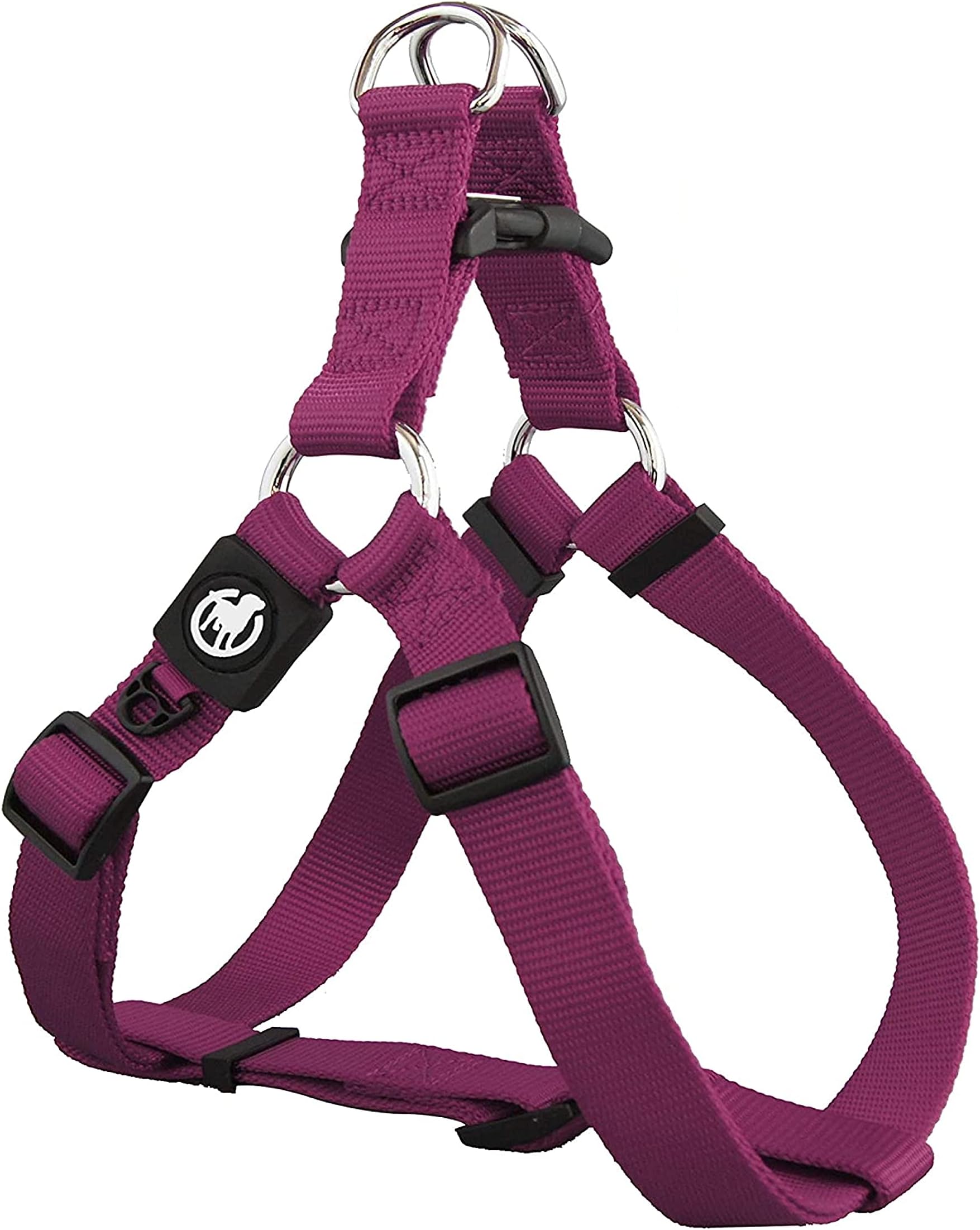 DDOXX Nylon Step-In Dog Harness - Adjustable Chest Harness Dogs - XXS (Purple)