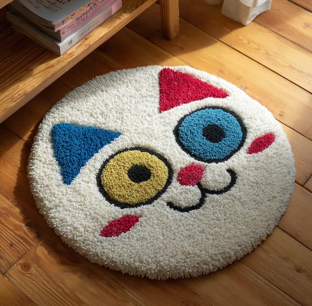 Kitquiver Latch Hook Rug Making Kit Cat 50X50Cm