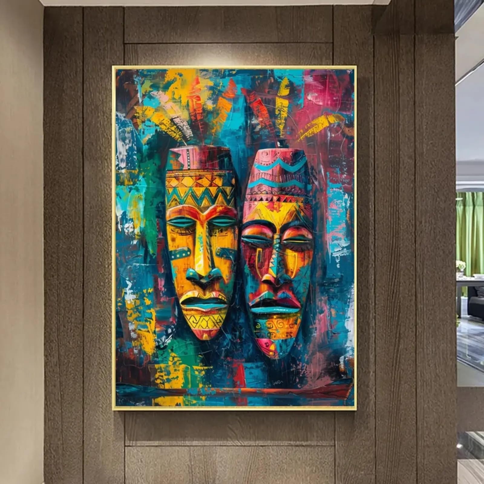 Toile graffiti africain d'art mural et impression totem haute définition - 6