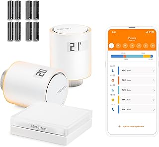 Netatmo Starter Pack - Tête Thermostatique Connectée et Intelligente, Contrôle à Distance, Économie d'énergie, Pack pour Chauffage collectif, Compatible Alexa, Apple et Google Home, NVP-AMZ