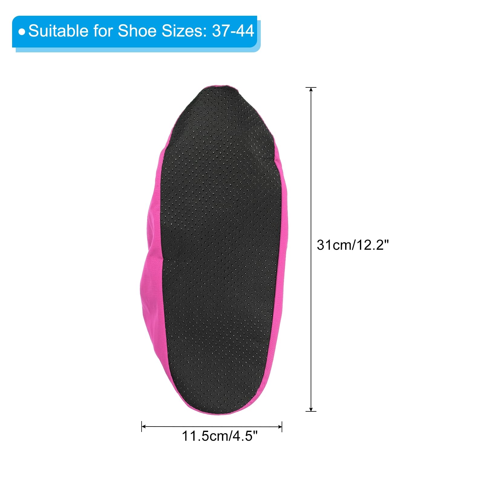 PATIKIL 10 Pairs Shoe & Boot Covers, Reusable Cotton Non-Slip Shoe Covers Washable Breathable Boot Shoe Covers for Indoors Household Laboratory, Rose Red