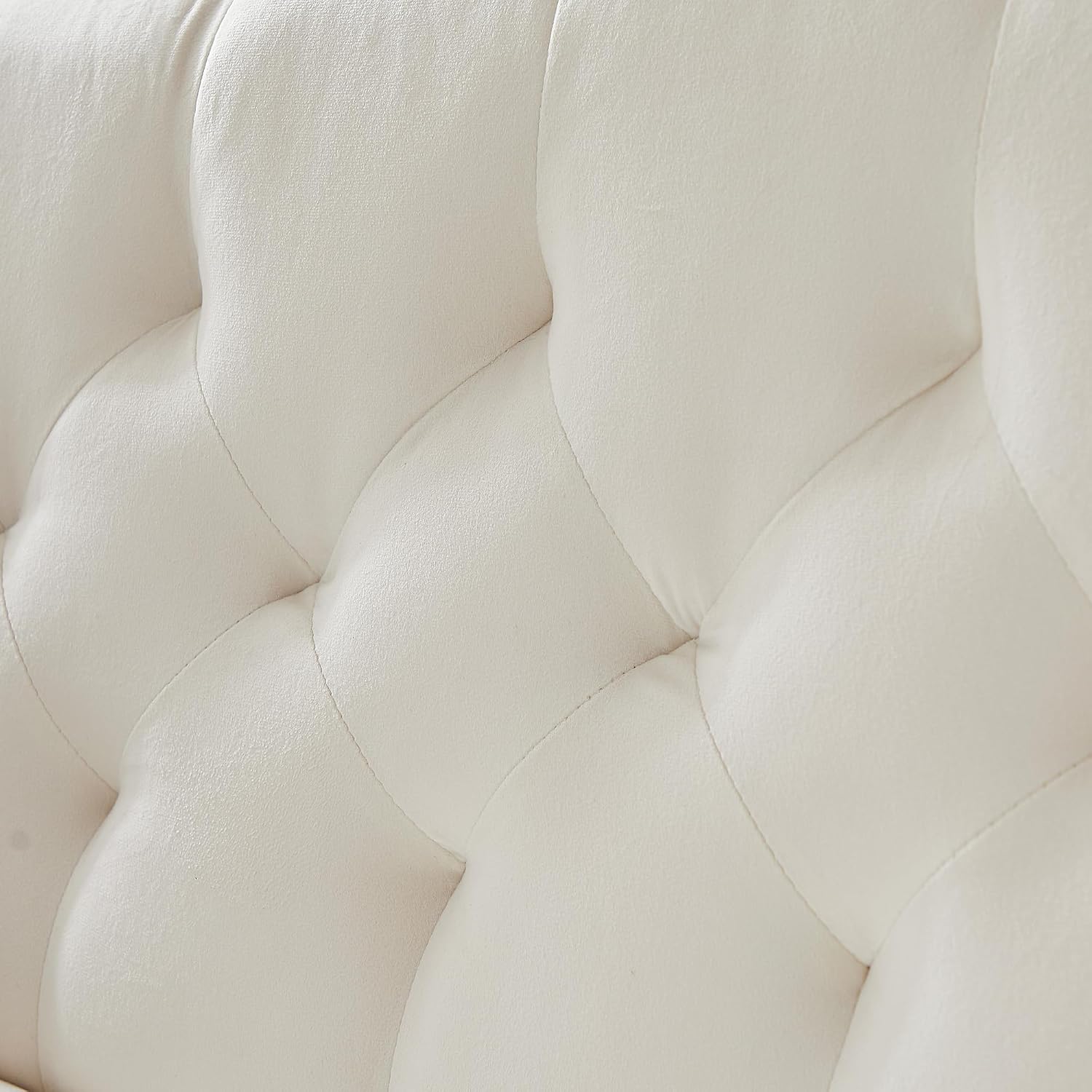 Modern Loveseat Sofa, 2 Seater Upholstered Sofa Couch with 2 Pillows, Luxurious Velvet Couch with Gold Metal Legs, Tufted Sofa Chair for Small Space, Apartment, Office, Bedroom, Beige