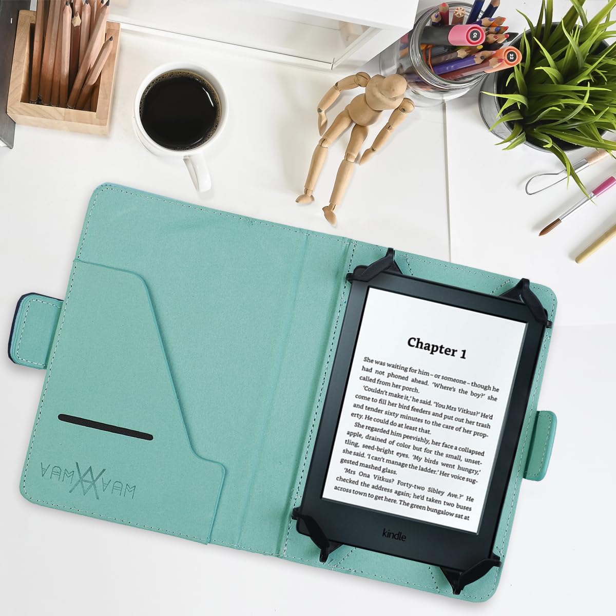 WONDEE 6 Inch eBook Case Cover for Kobo Amazon Kindle Sony Pockizonk Tolino Ereader Kindle Paperwhite 2021.Adjustable, with Card Holder and Document Holder Multicolor