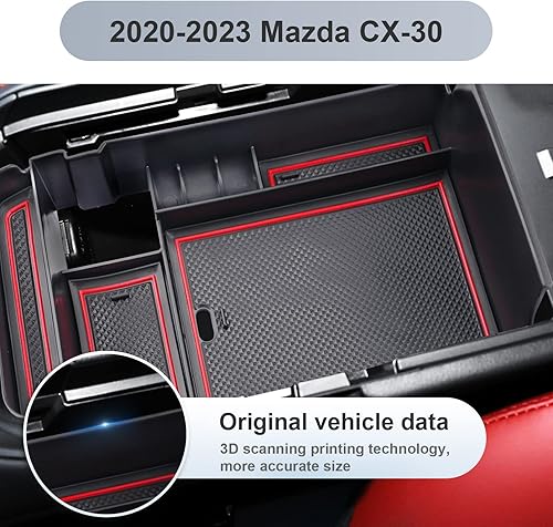 Miniatura 4 de SKTU Para Mazda CX-30 2020 2021 2022 2023 2024 2025 Organizador de consola central 2023 2024 2025 CX30 Accesorios 2024 2025 Bandeja de consola
