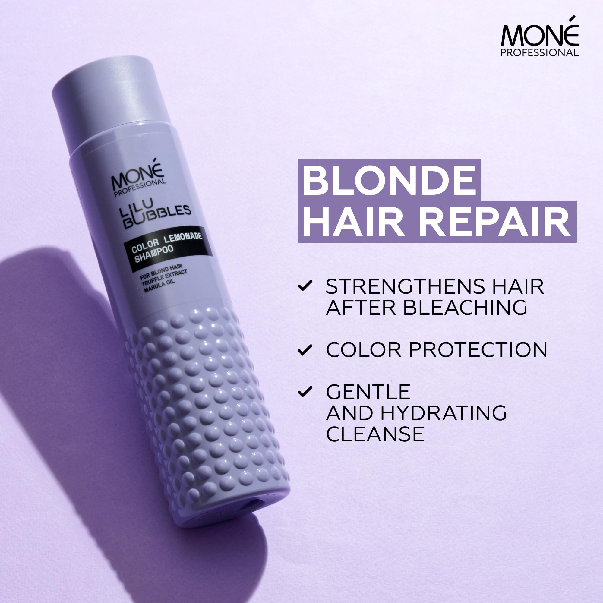 MONÉ PROFESSIONAL, Pack Shampoo for Bleached hair Blonde (dye and natural), Keratin based, Colour reviving and vibrancy - Image 2