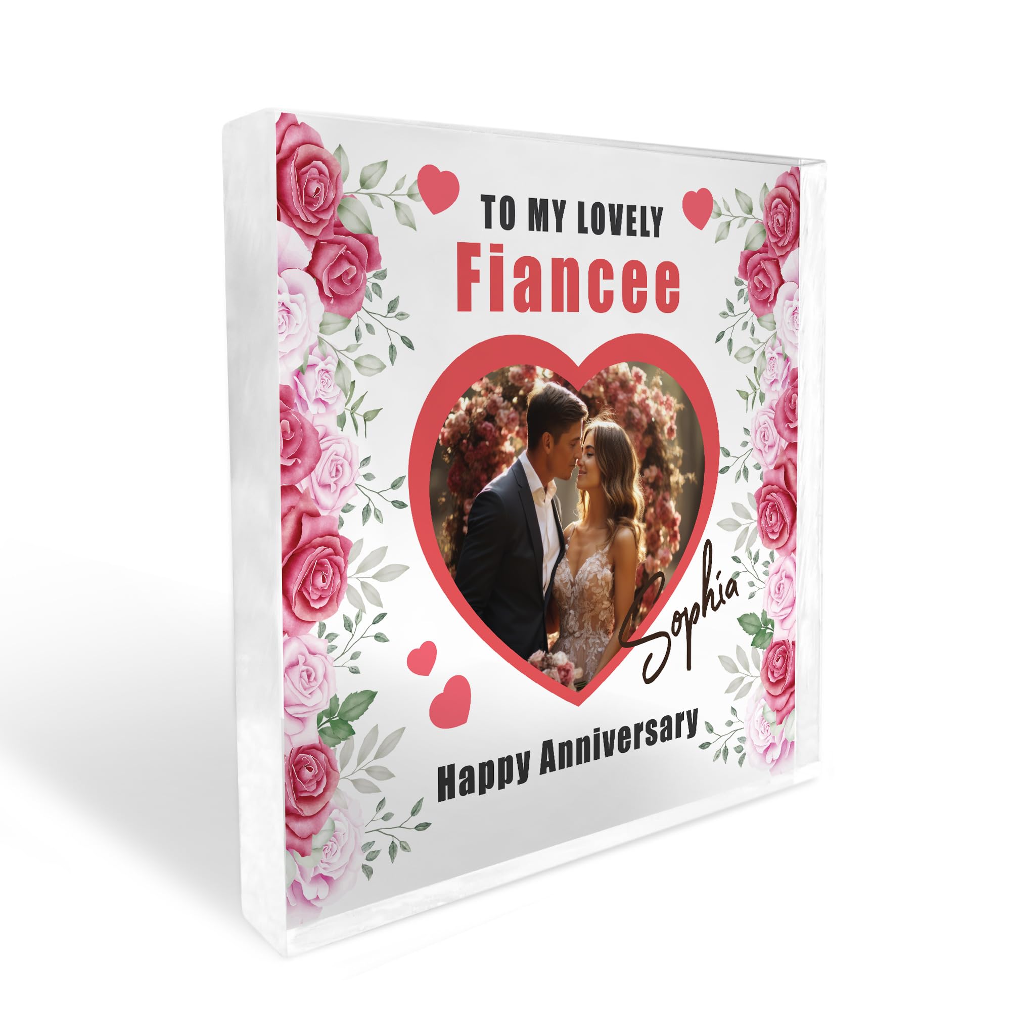 Red Ocean Gift For Fiancee Anniversary Personalised Anniversary Photo Plaque Boyfriend Girlfriend Gift For Her Gift For Fiancee Special For Her Gift Idea For Anniversary