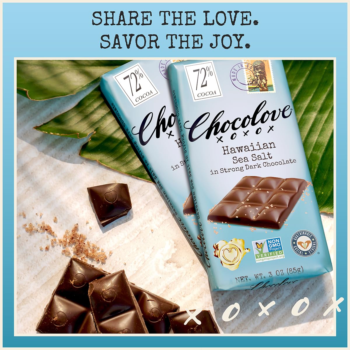Amazon.com: Chocolove Hawaiian Sea Salt Dark Chocolate Bars | 72
