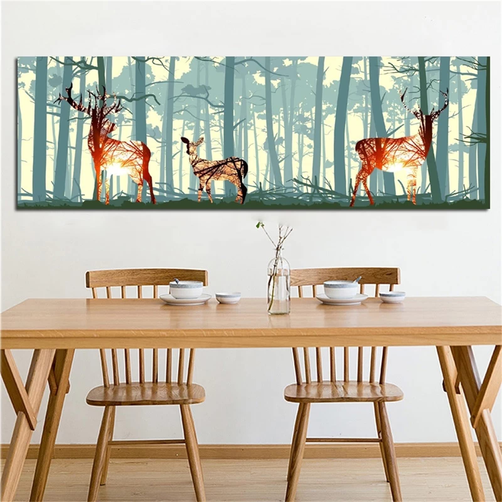 Broderie Diamant 5D Cerf Abstrait Grand Format pour Salon - 8