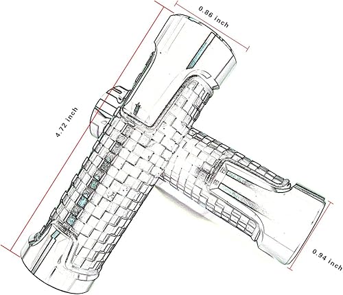 Miniatura 5 de Barra de mango de aluminio con aspecto de carbono de 0.866 in grabada, agarre de gel de goma, extremo de barra CNC de 78 pulgadas, compatible con