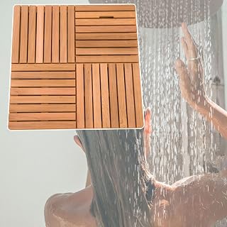 Alfombrilla de baño de Patchwork Antideslizante Personalizable - Escurridor de 50 cm x 50 cm para Ducha, SPA, Playa y Sauna - Diseño marrón Duradero y Elegante para máxima Seguridad y comodi